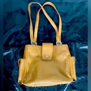 Fossil Leather Shoulder Bag Tan Genuine Real Leather Bag